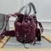 Balenciaga Bucket Bag: Burgundy Leather, Studded Edges, A Bold Fashion Statement size:30×23×17cm #A54208