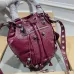 Balenciaga Bucket Bag: Burgundy Leather, Studded Edges, A Bold Fashion Statement size:30×23×17cm #A54208