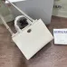 Burberry Timeless White Leather Handbag with Gold - Accented Lock and Dual Handles size:24×3×9cm #A54100