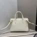 Burberry Timeless White Leather Handbag with Gold - Accented Lock and Dual Handles size:24×3×9cm #A54100