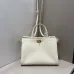 Burberry Timeless White Leather Handbag with Gold - Accented Lock and Dual Handles size:24×3×9cm #A54100