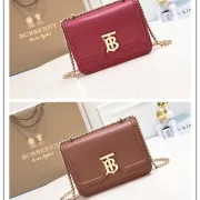 Burberry Leather Shoulder Bag with Chain Strap #A45669