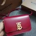 Burberry TB Leather Shoulder Bag - Burgundy Shoulder Bags #A51002