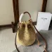 CLARA CELINE CLASSIC PANIER IN RAFFIA AND CALFSKIN #A49281