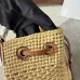 CLARA CELINE CLASSIC PANIER IN RAFFIA AND CALFSKIN #A49281