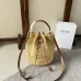 CLARA CELINE CLASSIC PANIER IN RAFFIA AND CALFSKIN #A49281
