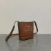 Celine Calfskin Leather Small Triomphe Bucket Bag  Brown/White #A49264