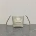 Celine Calfskin Leather Small Triomphe Bucket Bag  Brown/White #A49264