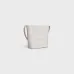 Celine Calfskin Leather Small Triomphe Bucket Bag  Brown/White #A49264