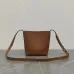 Celine Calfskin Leather Small Triomphe Bucket Bag  Brown/White #A49264