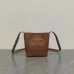 Celine Calfskin Leather Small Triomphe Bucket Bag  Brown/White #A49264