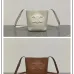 Celine Calfskin Leather Small Triomphe Bucket Bag  Brown/White #A49264