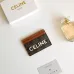 Celine Leather Card Case with Logo Print #A46199