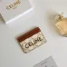 Celine Leather Card Case with Logo Print #A46199