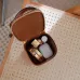 Celine Smooth Calfskin Cuir Triomphe Mini Vanity Case Tan #A49273