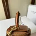 Celine Smooth Calfskin Cuir Triomphe Mini Vanity Case Tan #A49273