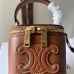 Celine Smooth Calfskin Cuir Triomphe Mini Vanity Case Tan #A49273