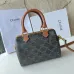 Celine Triomphe Canvas Calfskin Small Boston Bag #A49297
