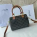 Celine Triomphe Canvas Calfskin Small Boston Bag #A49297