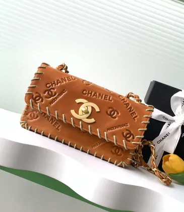 CHANEL Calfskin Embossed Medium Flap Natural #A49168