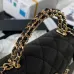 CHANEL Caviar Quilted Chain Top Handle With Chain White/Black #A49146