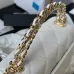 CHANEL Caviar Quilted Chain Top Handle With Chain White/Black #A49146