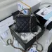 CHANEL Caviar Quilted Chain Top Handle With Chain White/Black #A49146