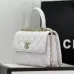 CHANEL Lambskin Lacquered Quilted Mini Trendy CC Tote Bag White #A50845
