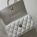 CHANEL Lambskin Quilted Crystal Top Handle Clutch #A50415