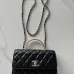 CHANEL Lambskin Quilted Crystal Top Handle Clutch #A50415