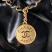 Chanel 22 handbag, Shiny calfskin &amp; gold-tone metal , black #A49167