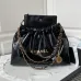 Chanel 22 handbag, Shiny calfskin &amp; gold-tone metal , black #A49167