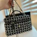 Chanel 25C Black and White Tweed Top Handle Vanity Case #A49148