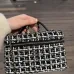 Chanel 25C Black and White Tweed Top Handle Vanity Case #A49148