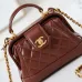 Chanel Brown Quilted Lambskin Top Handle Mini Bag Brushed #A49152