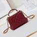 Chanel Brown Quilted Lambskin Top Handle Mini Bag Brushed #A49152
