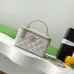 Chanel Lambskin Quilted Metal Small Top Handle Vanity Case #A50409