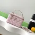 Chanel Lambskin Quilted Metal Small Top Handle Vanity Case #A50409