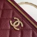 Chanel Lambskin Quilted Metal Small Top Handle Vanity Case #A50409