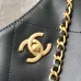 Chanel Maxi shopping bag, Calfskin &amp; gold-tone metal, black #A49134
