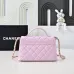 Chanel Mini Rectangular Flap with Top Handle Black Lambsk #A50222