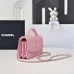 Wallet on chain - Shiny grained calfskin &amp; silver-tone metal #A49149