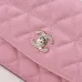 Wallet on chain - Shiny grained calfskin &amp; silver-tone metal #A49149