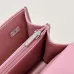 Wallet on chain - Shiny grained calfskin &amp; silver-tone metal #A49149