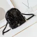 Chanel Leather and Sequin CC Logo Backpack Black/White #A49196