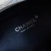 Chanel Mini F-Shaped Backpack, Champagne Gold Space Silver Diamond Checkered Tofu Bag #A49214