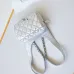 Chanel Mini F-Shaped Backpack, Champagne Gold Space Silver Diamond Checkered Tofu Bag #A49214
