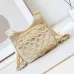 Chanel Mini F-Shaped Backpack, Champagne Gold Space Silver Diamond Checkered Tofu Bag #A49214
