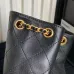Chanel Mochila, Piel de cordero efecto brillo y metal dorado #A49155