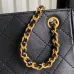 Chanel Mochila, Piel de cordero efecto brillo y metal dorado #A49155